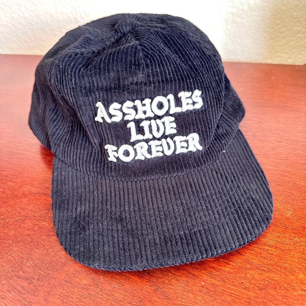 Black Corduroy A**holes Live Forever Hat